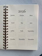 Agenda Septembre 2026 à Décembre 2027 (17 mois) Bloc semainier avec horaires -  à personnaliser