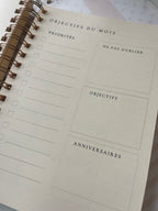 Agenda Septembre 2026 à Décembre 2027 (17 mois) Bloc semainier avec horaires -  à personnaliser